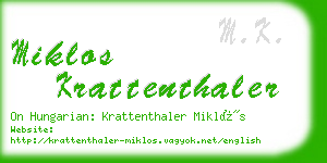 miklos krattenthaler business card